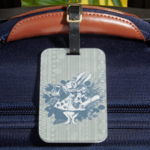 Vintage Wonderland White Rabbit Herald Luggage Tag