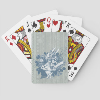 Vintage Wonderland White Rabbit Herald  Playing Cards