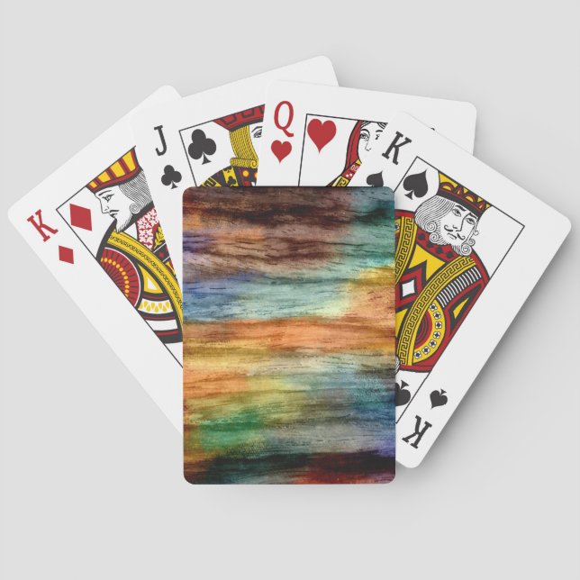Vintage Wood Abstract Art 8 Playing Cards (Back)