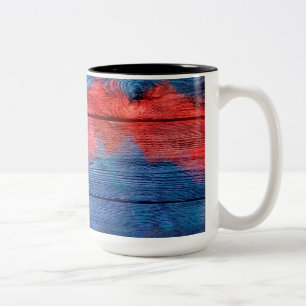 Vintage Wood Abstract Painting #12 Two-Tone Coffee Mug