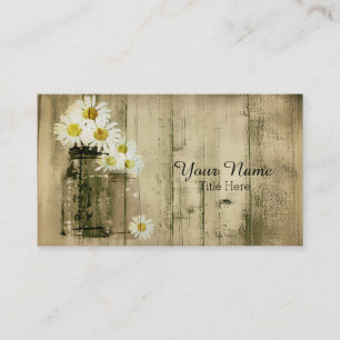 Vintage Wood and Mason Jar Business Card