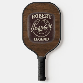 Vintage Wood Custom Name Pickleball Paddle for Men