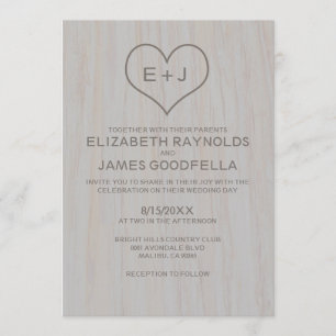 Vintage Wood Grain Wedding Invitations