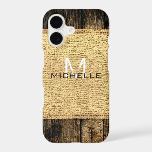 Vintage Wood Look Burlap Rustic