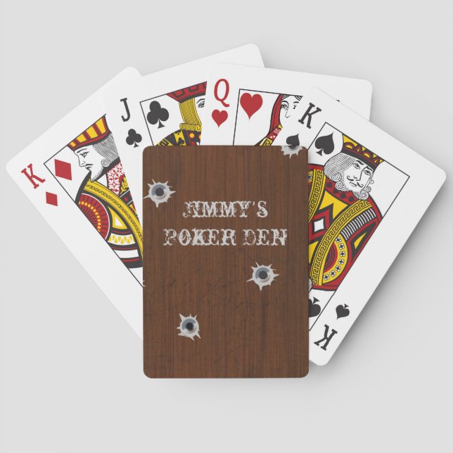 Vintage Wood Look Poker Playing Cards (Back)
