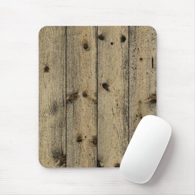 Vintage Wood Mouse Pad (With Mouse)