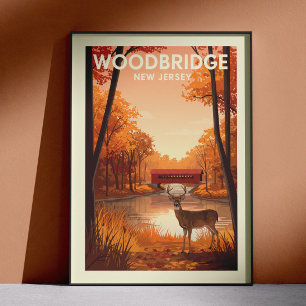 Vintage Woodbridge New Jersey Poster