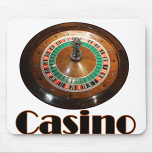 vintage wooden casino roulette wheel, game design mouse pad