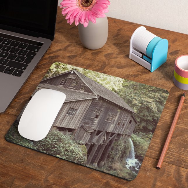 Vintage Wooden Grist Mill Mouse Pad (In Situ)