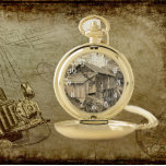 Vintage Wooden Grist Mill Sepia Tinted Pocket Watch<br><div class="desc">For vintage and nostalgia collectors! Classic and stylish pocket watch with white numerals that features the sepia tinted photo image of a vintage,  wooden grist mill that is now a historical landmark. Credit: Cedar Creek Grist Mill - Woodland,  Washington. Select from gold or silver metal finish.</div>