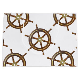 Vintage Wooden Helm Large Gift Bag