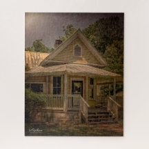 Vintage Wooden House With Porch on a Sunny Day