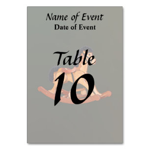 Vintage Wooden Rocking Horse Table Number