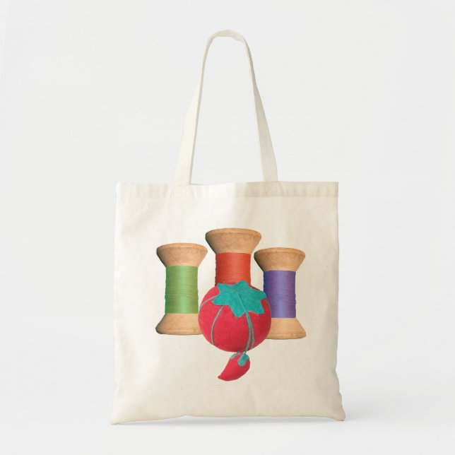 Vintage Wooden Spool Tote Bag (Front)