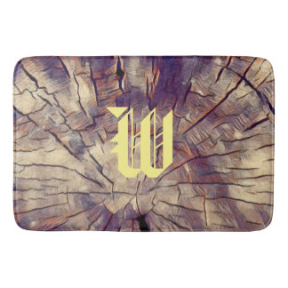 Vintage wooden tree trunk background Customisable Bath Mat