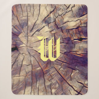 Vintage wooden tree trunk background customisable sherpa blanket