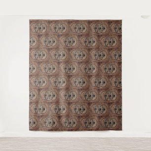 Vintage Wooden Wagon Wheels Tapestry