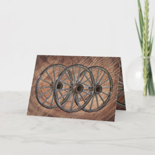 Vintage Wooden Wagon Wheels Thank You Card