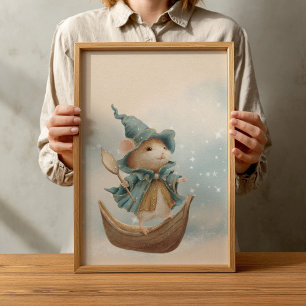 Vintage Woodland Animals Nursery Poster