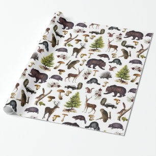 Vintage Woodland Animals Wrapping Paper