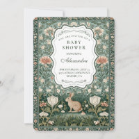Vintage Woodland Bunny Floral Baby Shower