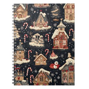 Vintage Woodland Christmas Pattern (13) Notebook