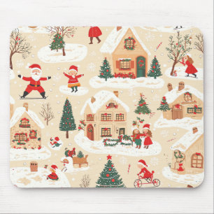 Vintage Woodland Christmas Pattern (19) Mouse Pad