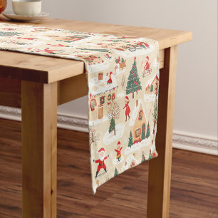 Vintage Woodland Christmas Pattern (19) Short Table Runner