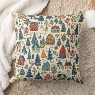 Vintage Woodland Christmas Pattern (20) Cushion