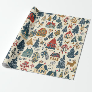 Vintage Woodland Christmas Pattern (20) Wrapping Paper