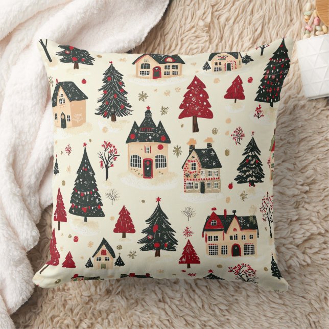 Vintage Woodland Christmas Pattern (9) Cushion (Blanket)