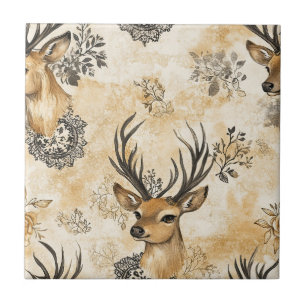 Vintage Woodland Deer Pattern Tile