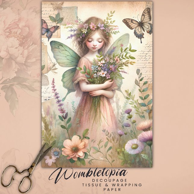 Vintage Woodland Fairy Ephemera Decoupage Tissue Paper (Creator Uploaded)