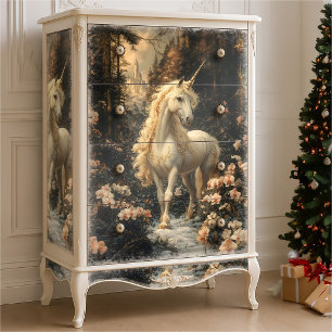 Vintage Woodland Forest Unicorn Decoupage Crafts. Tissue Paper