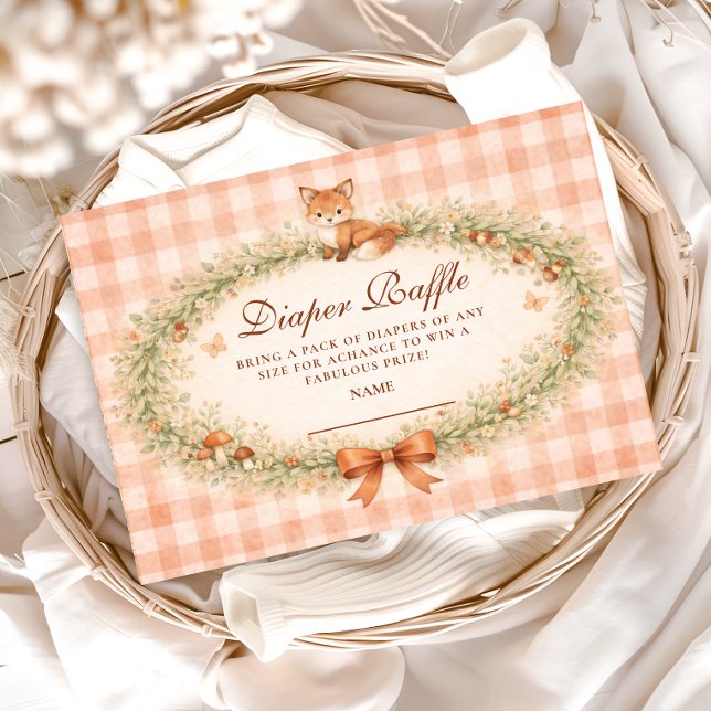 Vintage Woodland Fox Diapper Raffle Enclosure Card (Creator Uploaded)