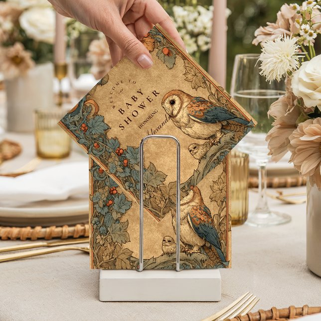 Vintage Woodland Owl Baby Shower Napkin (Creator Uploaded)