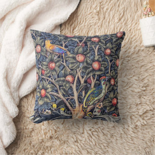 Vintage Woodpecker Tapestry Floral William Morris Cushion