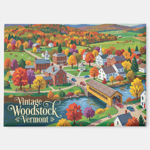 Vintage Woodstock Vermont Magnet