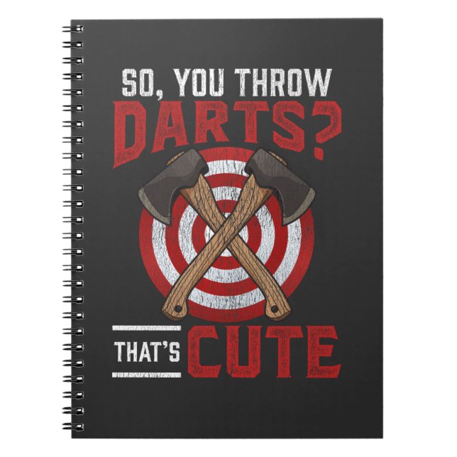 Vintage Woodworker Darts Axe Throwing Humour Notebook (Front)