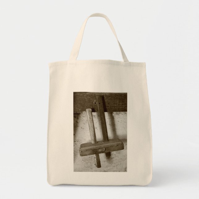 Vintage woodworking tool tote bag (Front)