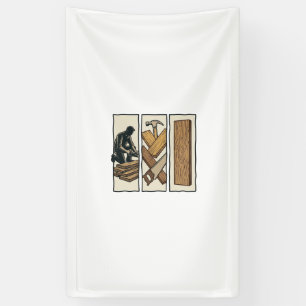 Vintage Woodworking Tools Engraving T-Shirt Design Banner