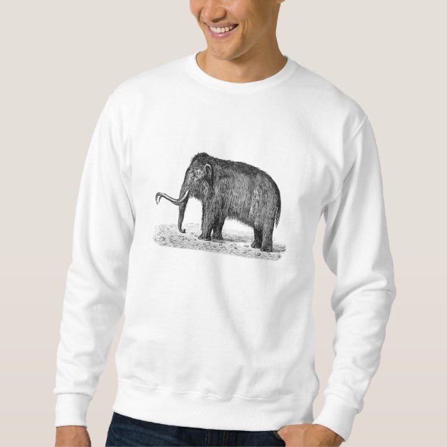 Vintage Woolly Mammoth Illustration Wooly Mammoths Sweatshirt (Front)