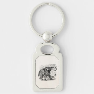 Vintage Woolly Mammoth Personalised Extinct Animal Key Ring