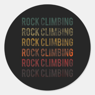 Vintage Word Retro Distressed Rock Climbing Cute G Classic Round Sticker