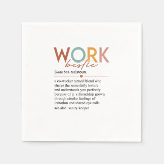 Vintage Work Bestie Definition Teachers Nurses Bos Napkin