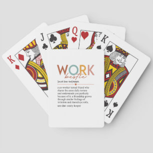 Vintage Work Bestie Definition Teachers Nurses Bos Playing Cards