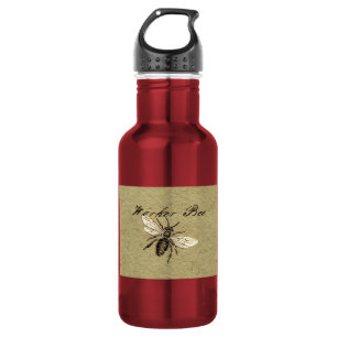 Vintage Worker Bee Insect Illustration Antique 532 Ml Water Bottle