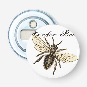 Vintage Worker Bee Insect Illustration Antique Bottle Opener