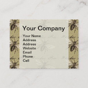 Vintage Worker Bee Insect Illustration Antique Business Card