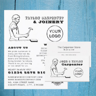 Vintage Workman, Carpentry, Carpenter Advertising Flyer